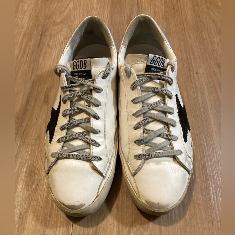 Golden Goose Super-Star DUPES Sneakers White/ Black Women Size 9 US